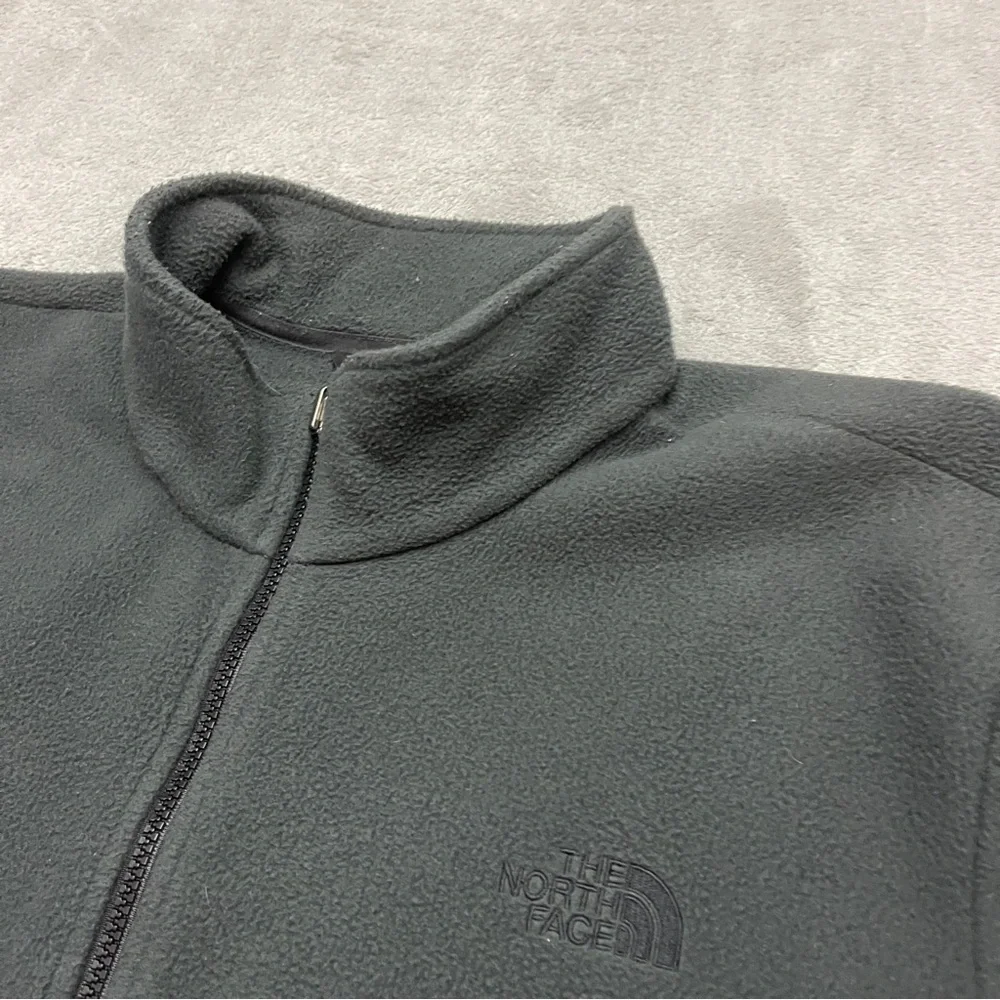 The North Face Fleece Jacket Gray Full Zip Mock Neck Outdoors Men Size 2XL